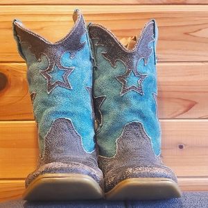 Kids Blue Roper Boots